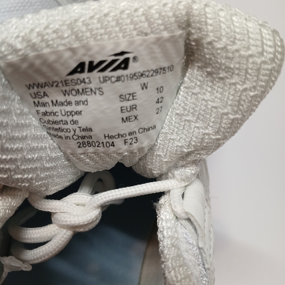 Avia White Athletic Sneakers | Size 10W | Wide Width Comfort Walking Shoes - Picture 2 of 7
